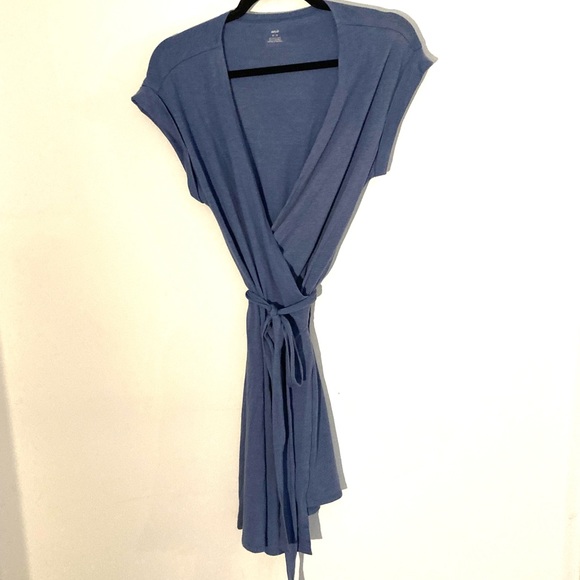 aerie Knit Wrap Dress Marbled Blue Medium FINAL SALE - Picture 2 of 8